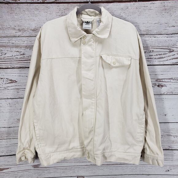 Adidas Originals V-Day Unisex Beige Cream HI6011 Jacket Size Medium - Picture 1 of 14
